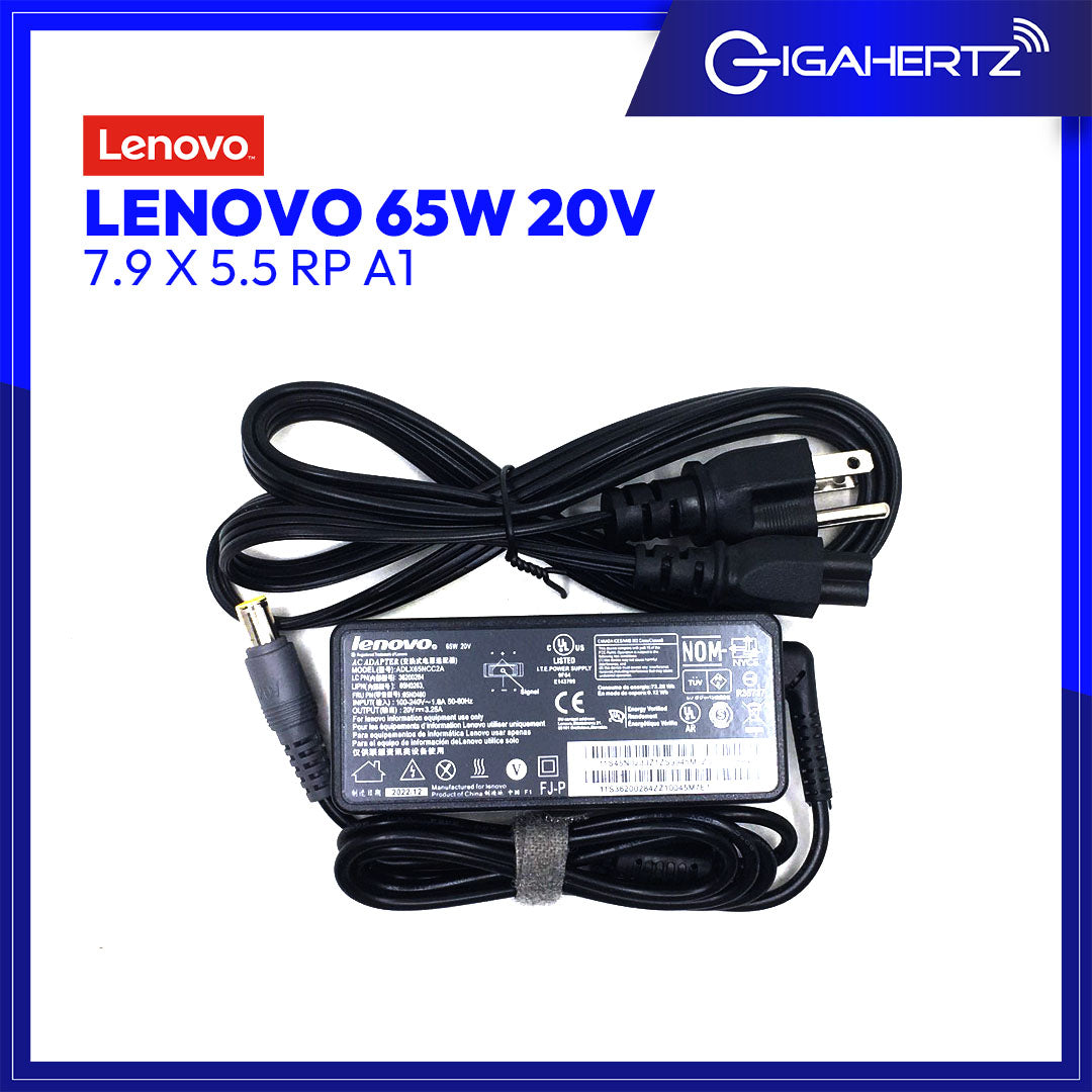 Lenovo Adapter 65W 20V 7.9 X 5.5 RP A1