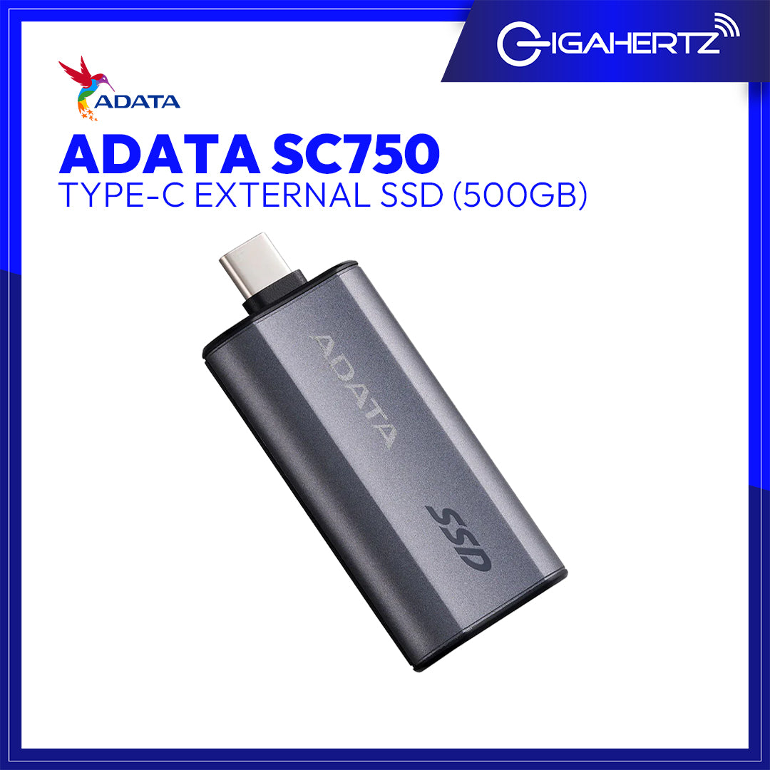 ADATA SC750 USB 3.2 Gen2 Type-C External SSD (500GB)