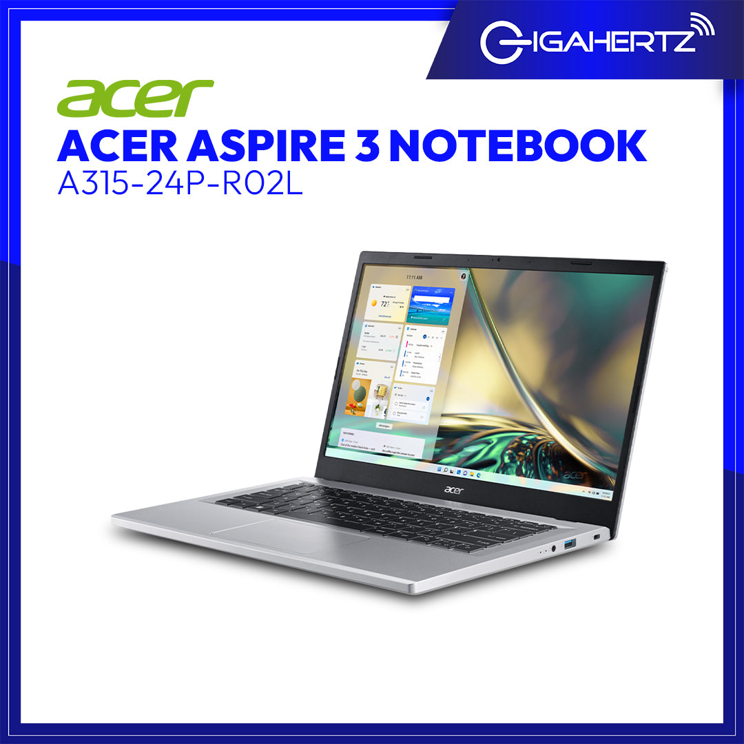 Acer Aspire 3 A315 - 24P - R02L Notebook | 15.6" | Ryzen 5 7520U | Radeon Graphics | 16GB RAM 512GB SSD | WIN 11 | Gigahertz