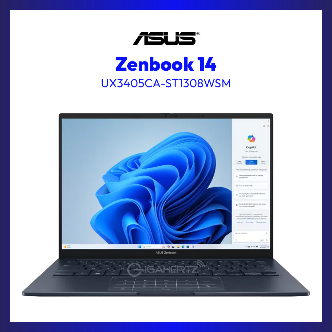 Asus Zenbook 14 OLED UX3405CA-ST1308WSM | 14Inch 3K OLED 120Hz | Core Ultra 7 255H | 16GB RAM | 512GB SSD | Win11