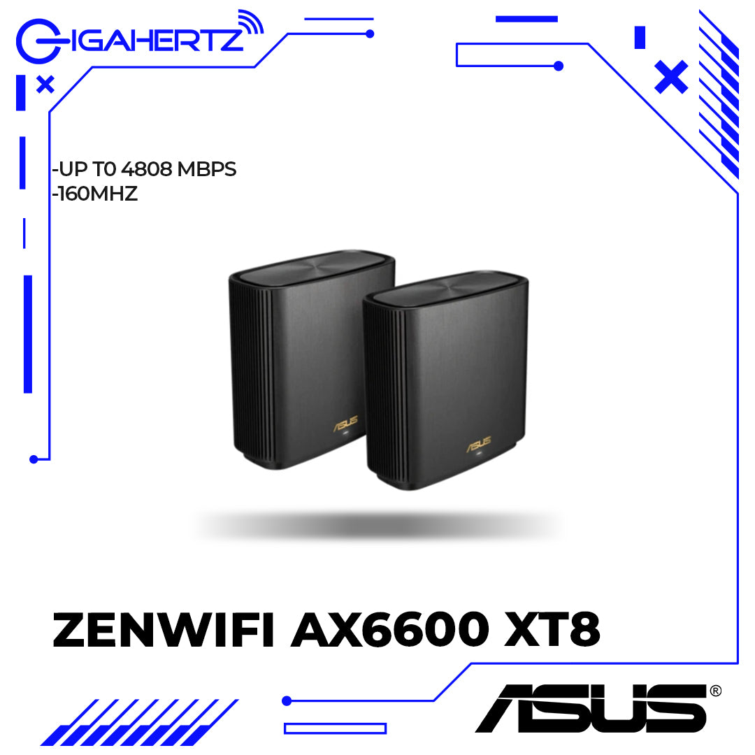 Asus Zenwifi AX6600 XT8 Whole-Home Tri-Band Mesh Wifi 6 System (PK2)