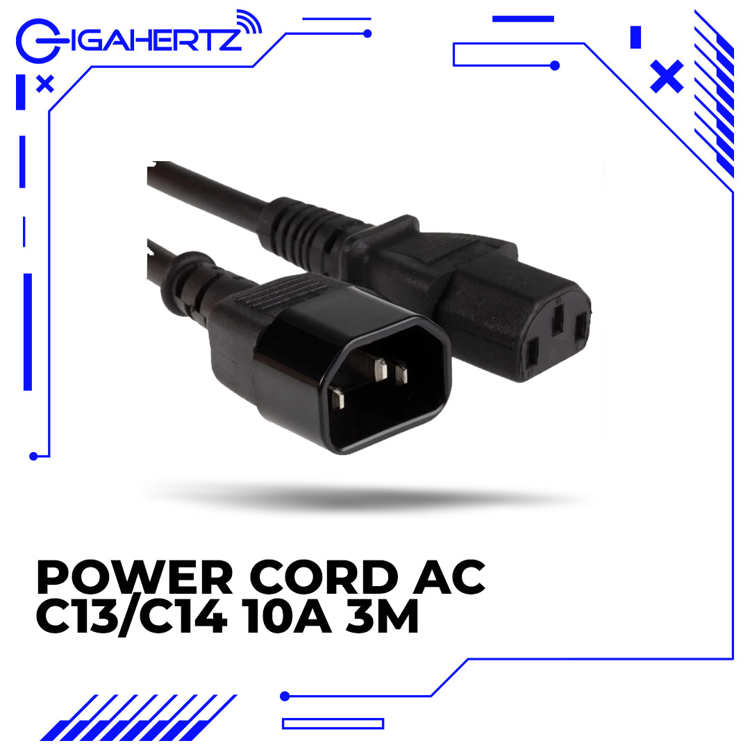 Power Cord AC C13/C14 10A 3M