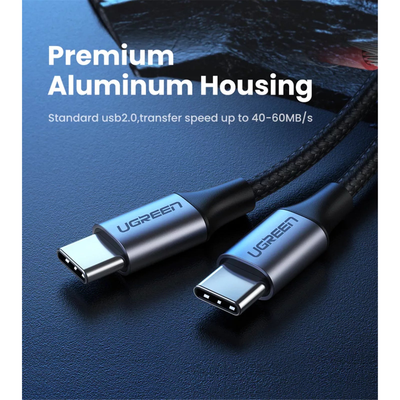 UGREEN 60W 1m USB-C To USB-C Data Cable (50150)