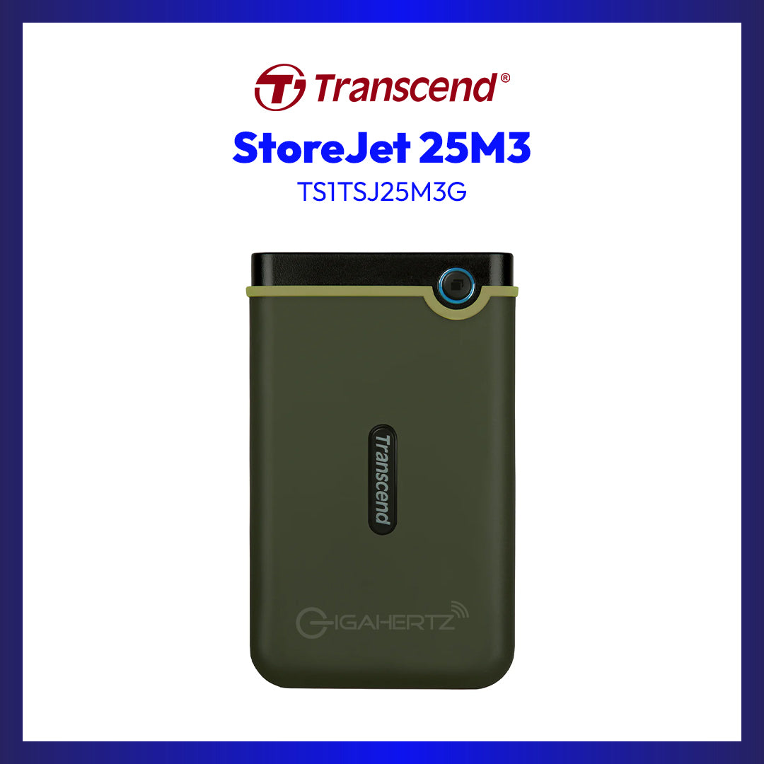 TRANSCEND 1TB StoreJet 25M3 External Hard Drive (Military Green)