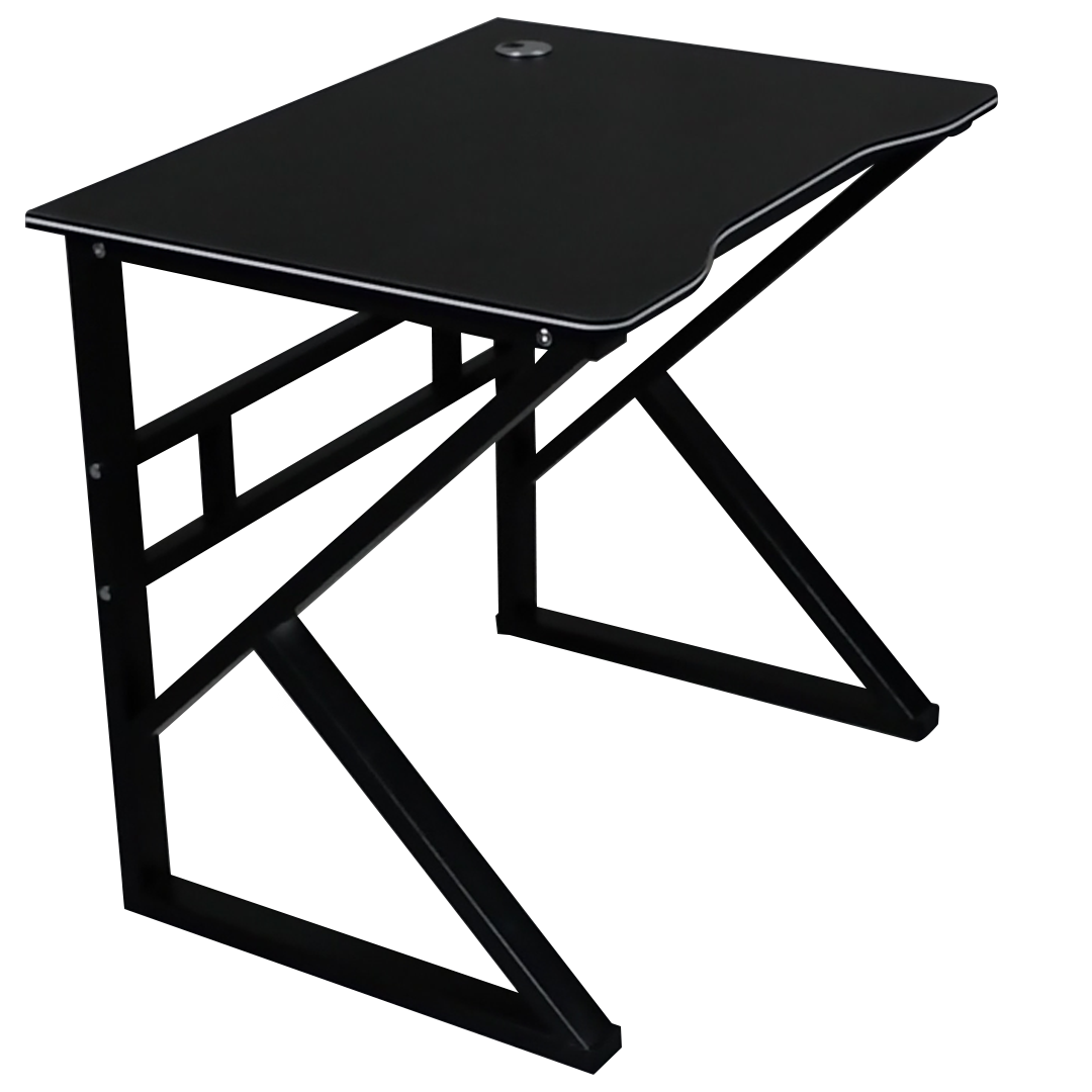 Giga Fixed Gaming Desk – Ergonomic Computer Table with Cable Management, Steel Frame, Carbon Fiber Desktop, Workstation for Gaming, Office & Study
