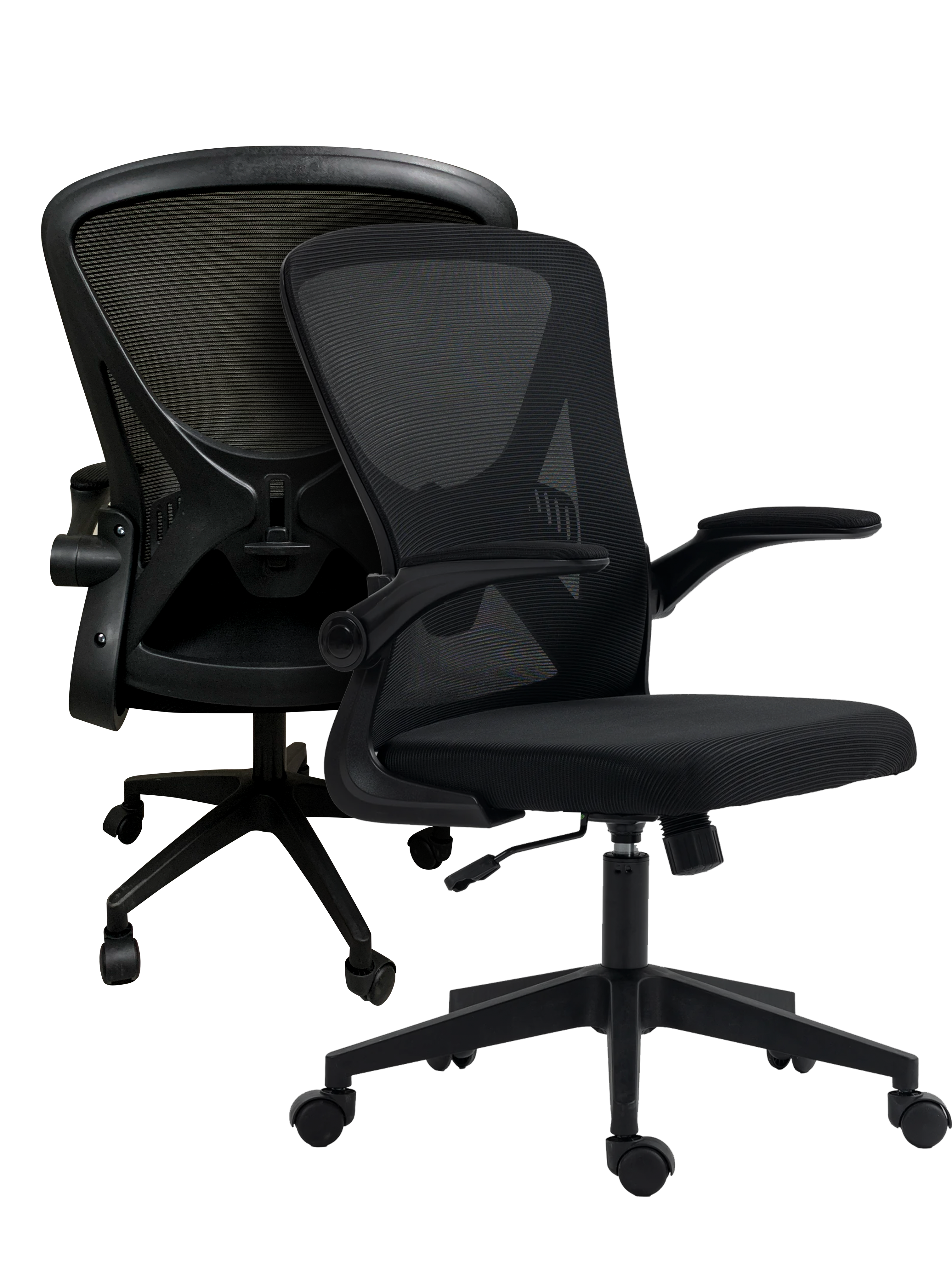 Giga Ergonomic Mesh Office Chair – Adjustable Height Computer Chair with Breathable Backrest, Cushioned Seat, Swivel Wheels, and Fixed Armrests