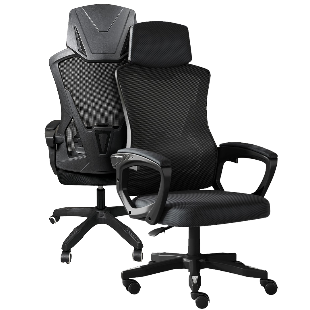 Ergonomic High Back Mesh Office Chair with Headrest, Adjustable Height, Padded Armrests & Swivel Wheels – Executive Computer Desk Chair