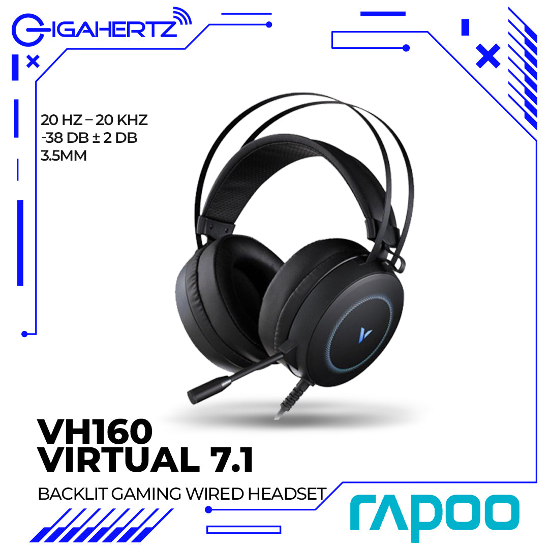 Rapoo VH160 Virtual 7.1 Backlit Gaming Wired Headset