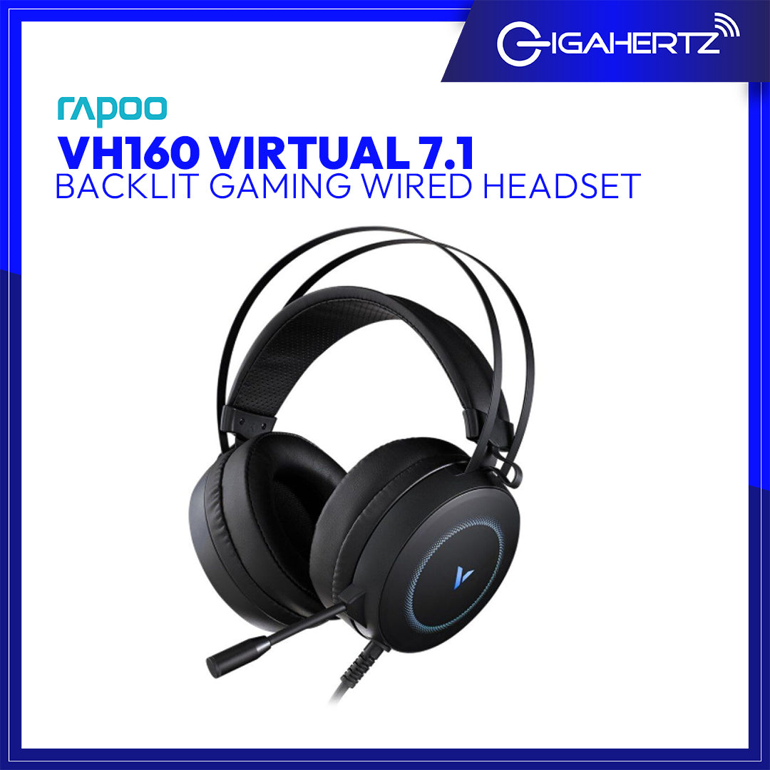 Rapoo VH160 Virtual 7.1 Backlit Gaming Wired Headset | Gigahertz