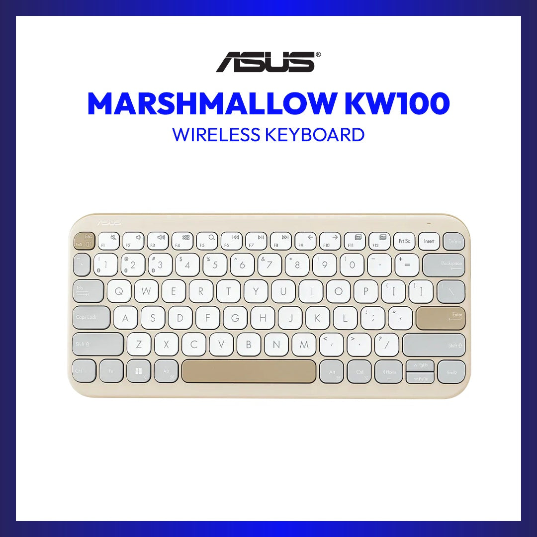 Asus Marshmallow KW100 Wireless Keyboard (Iridescent White)