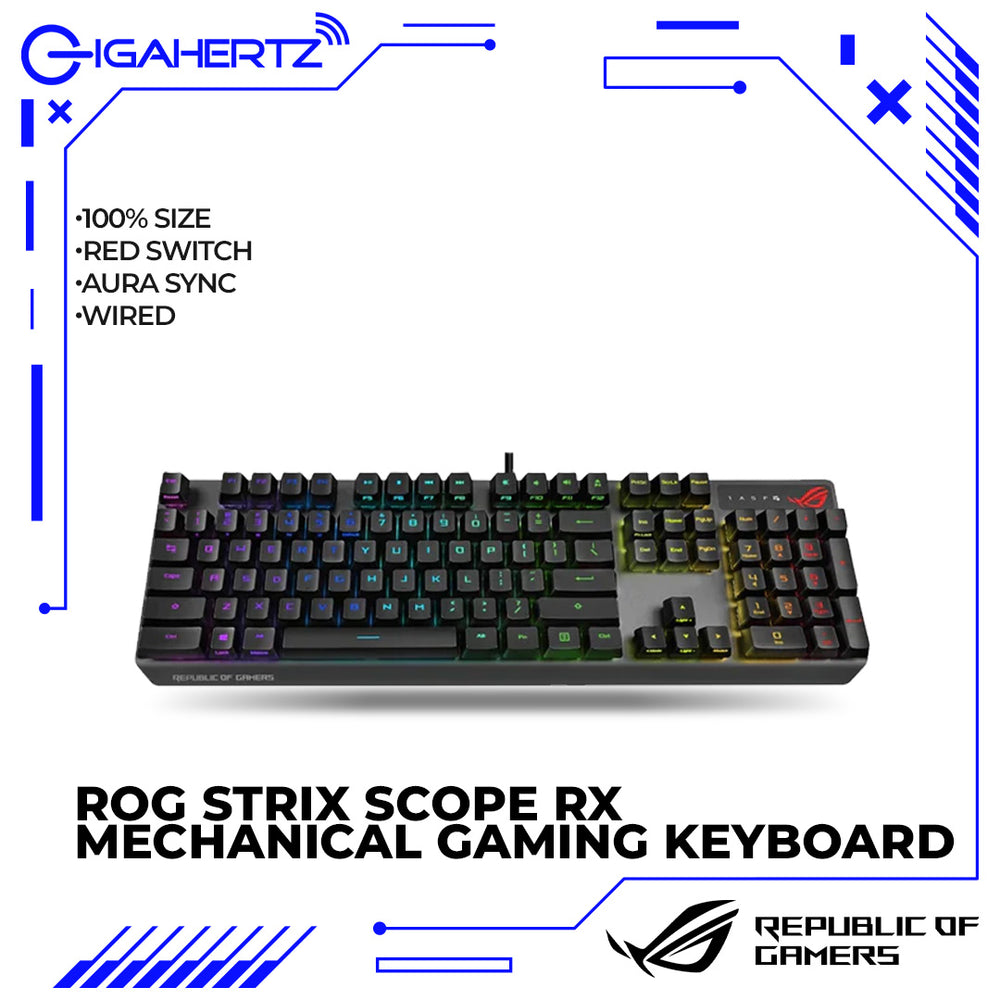Asus Rog Rx Optical Red Asus ROG Strix Scope RX Optical Mechanical Gaming Keyboard