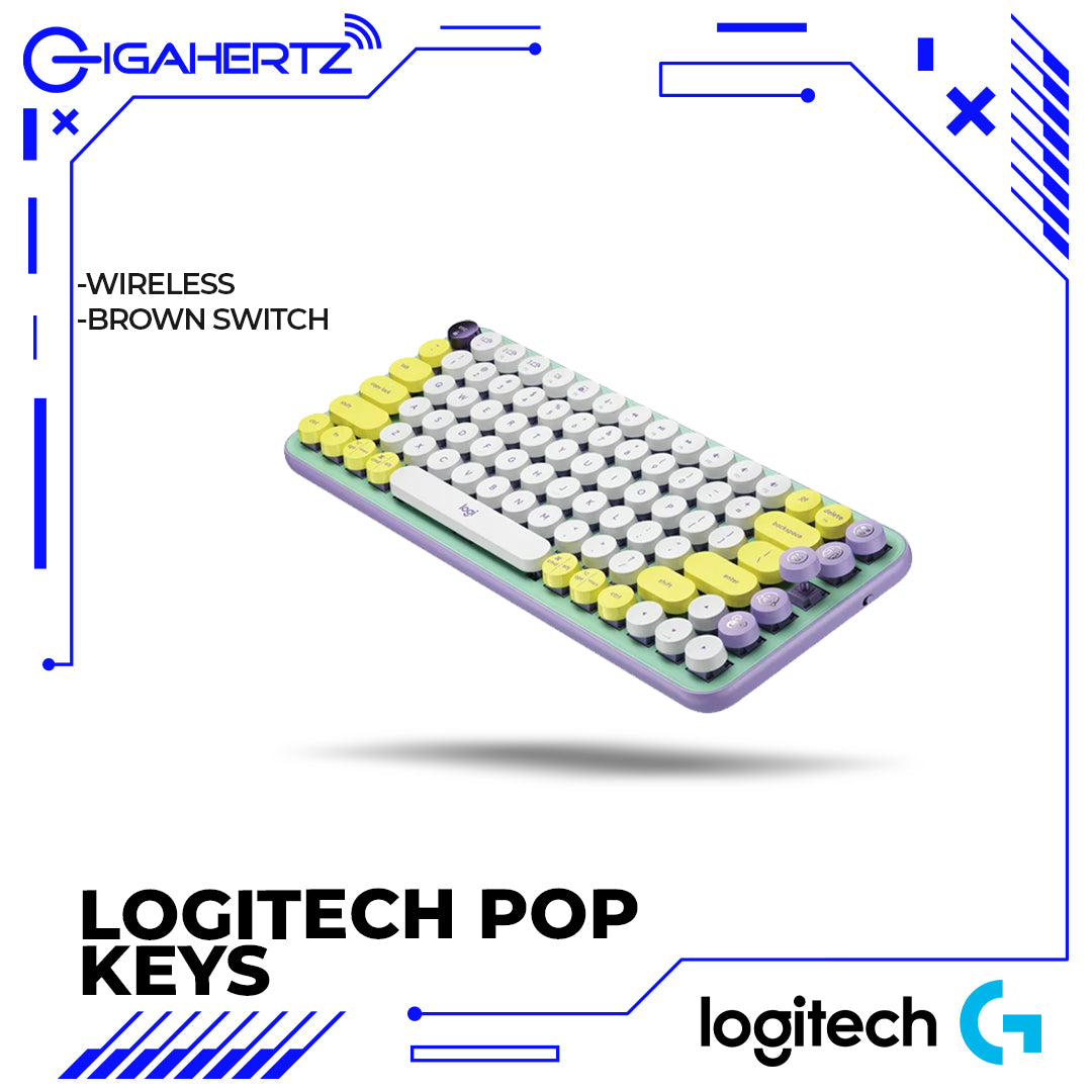 Logitech POP Keys Wireless Mechanical Keyboard With Customizable Emoji Keys