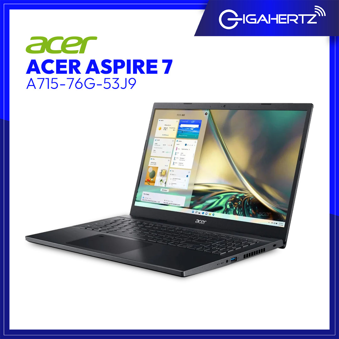 Acer Aspire 7 A715 - 76G - 53J9 Laptop | 15.6" FHD | i5 - 12450H | GeForce GTX 1650 | 8GB RAM | 512GB SSD | WIN 11 | Gigahertz