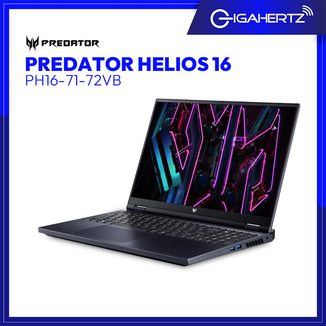 Acer Predator Helios 16 PH16 - 71 - 72VB | 16" WQXGA | i7 - 13700HX | GeForce RTX 4060 | 16GB RAM | 512GB SSD | WIN 11 | Gigahertz
