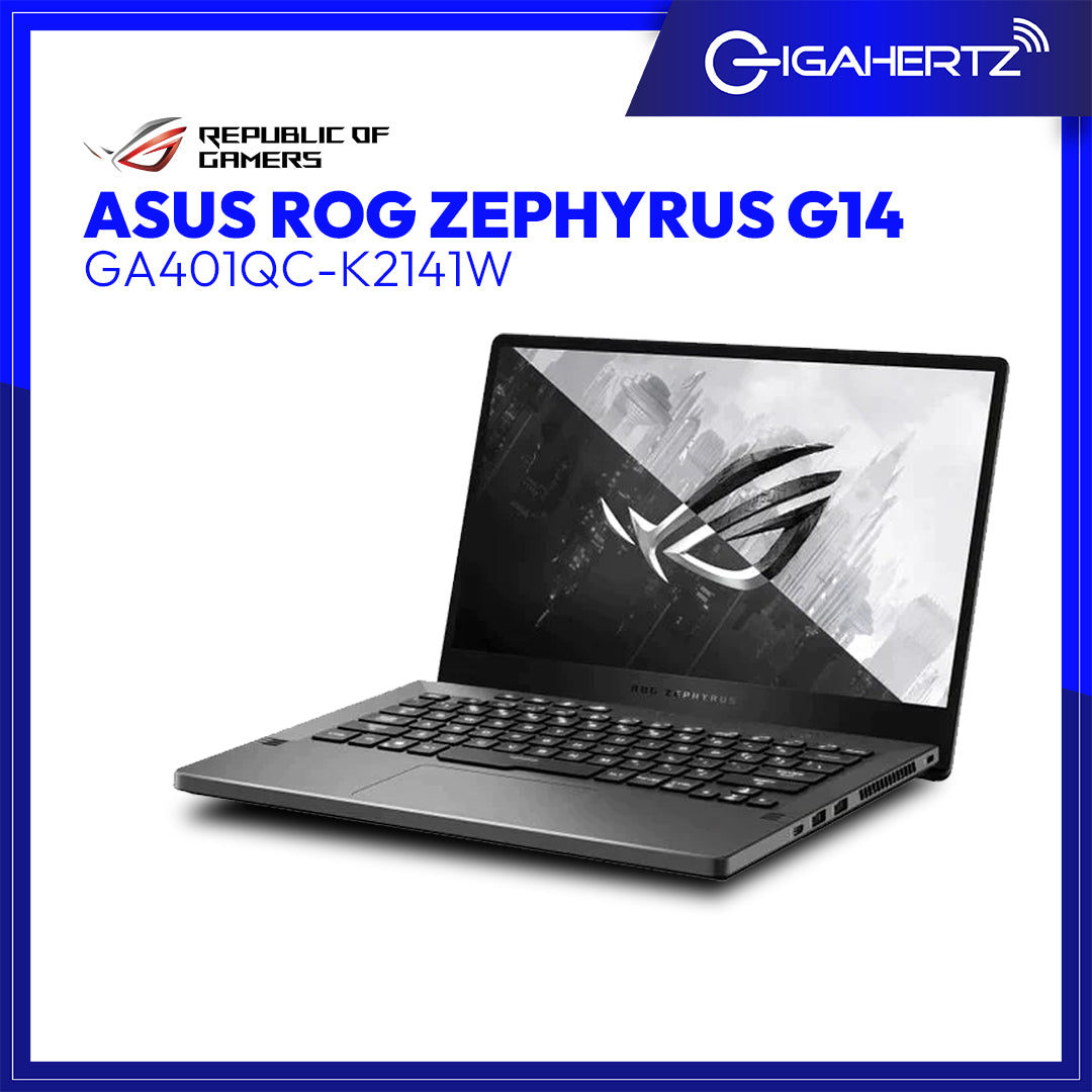 Asus ROG Zephyrus G14 GA401QC - K2141W | 14" WQHD | Ryzen 7 5800HS | GeForce RTX 3050 | 16GB RAM | 512GB SSD | WIN 11 | Laptop Tiangge | Gigahertz