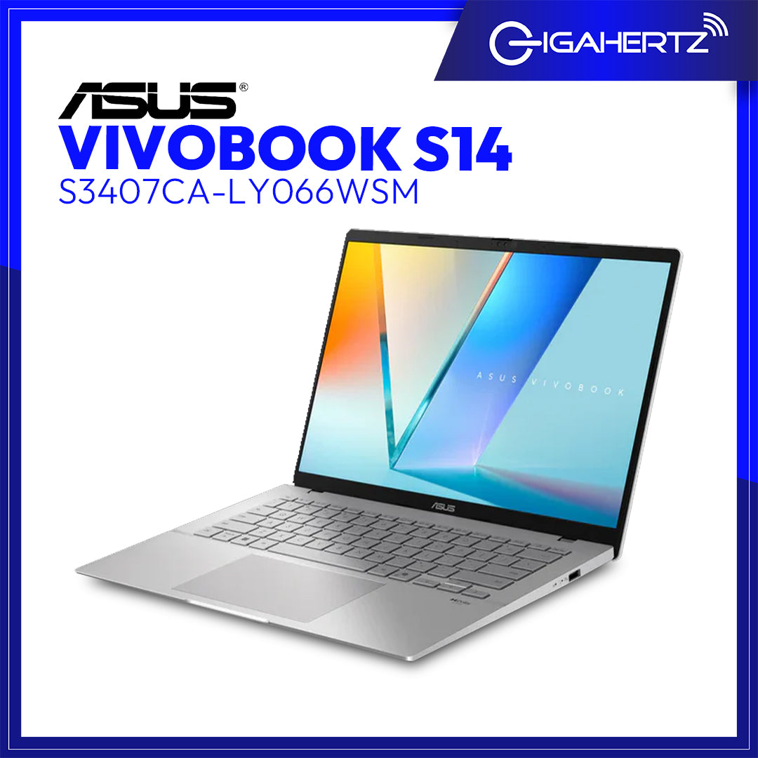 Asus Vivobook S14 S3407CA-LY066WSM (Cool Silver) | 14Inch WUXGA | Intel Core Ultra 5 225H | 16GB DDR5 RAM | 512GB SSD | Win 11