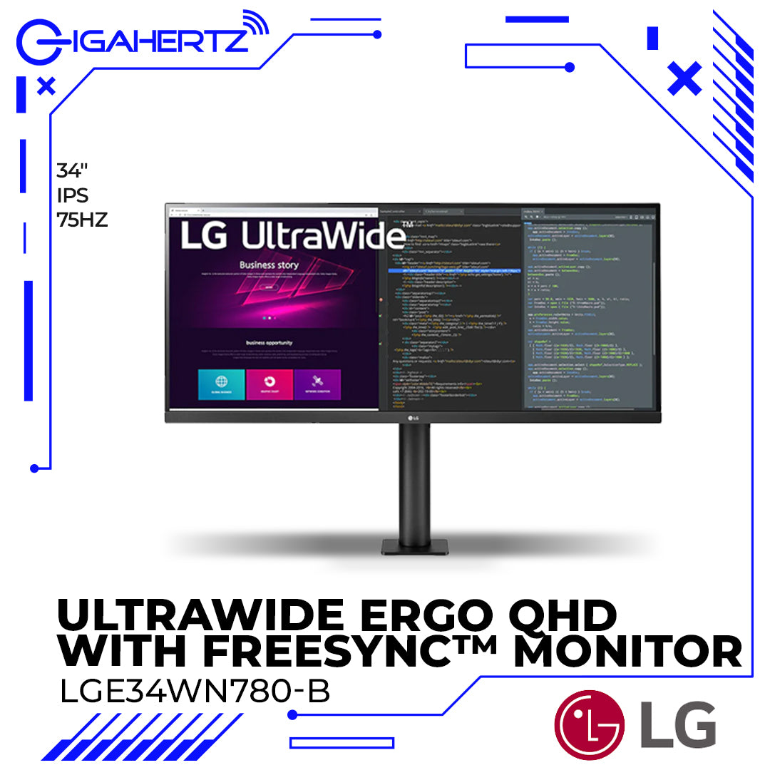 LG 34'' UltraWide Ergo QHD IPS HDR With FreeSync™ Monitor