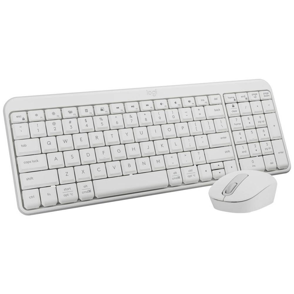 Logitech MK250 Compact Bluetooth Wireless Keyboard & Mouse Combo | Built-in Numpad | 1000 DPI | Multi-OS | 12-Month Battery | White