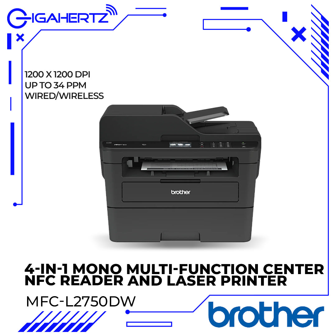 Brother 4-in-1 Mono Multi-Function Center NFC Reader and Wireless Laser Printer