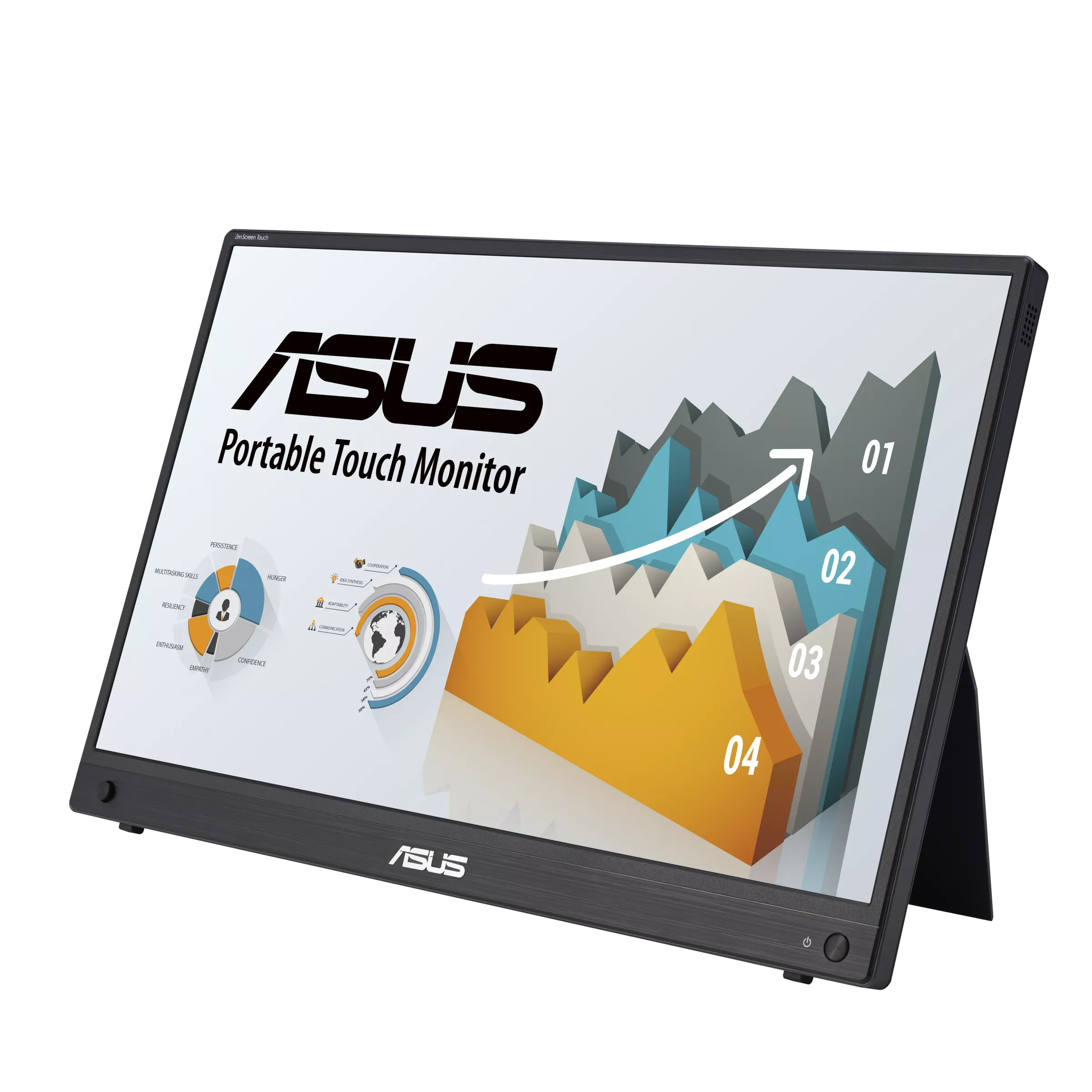 ASUS ZenScreen Touch MB16AMTR portable monitor - 16 inch (15.6 inch viewable), FHD (1920 x 1080), IPS, 10-point touch, Built-in Battery, Hybrid Signal Solution, Mini-HDMI, Compatible with Laptops, Smartphones and Game Consoles