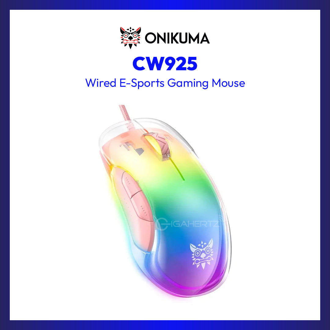 Onikuma CW925 RGB Wired eSports Gaming Mouse (Pink)