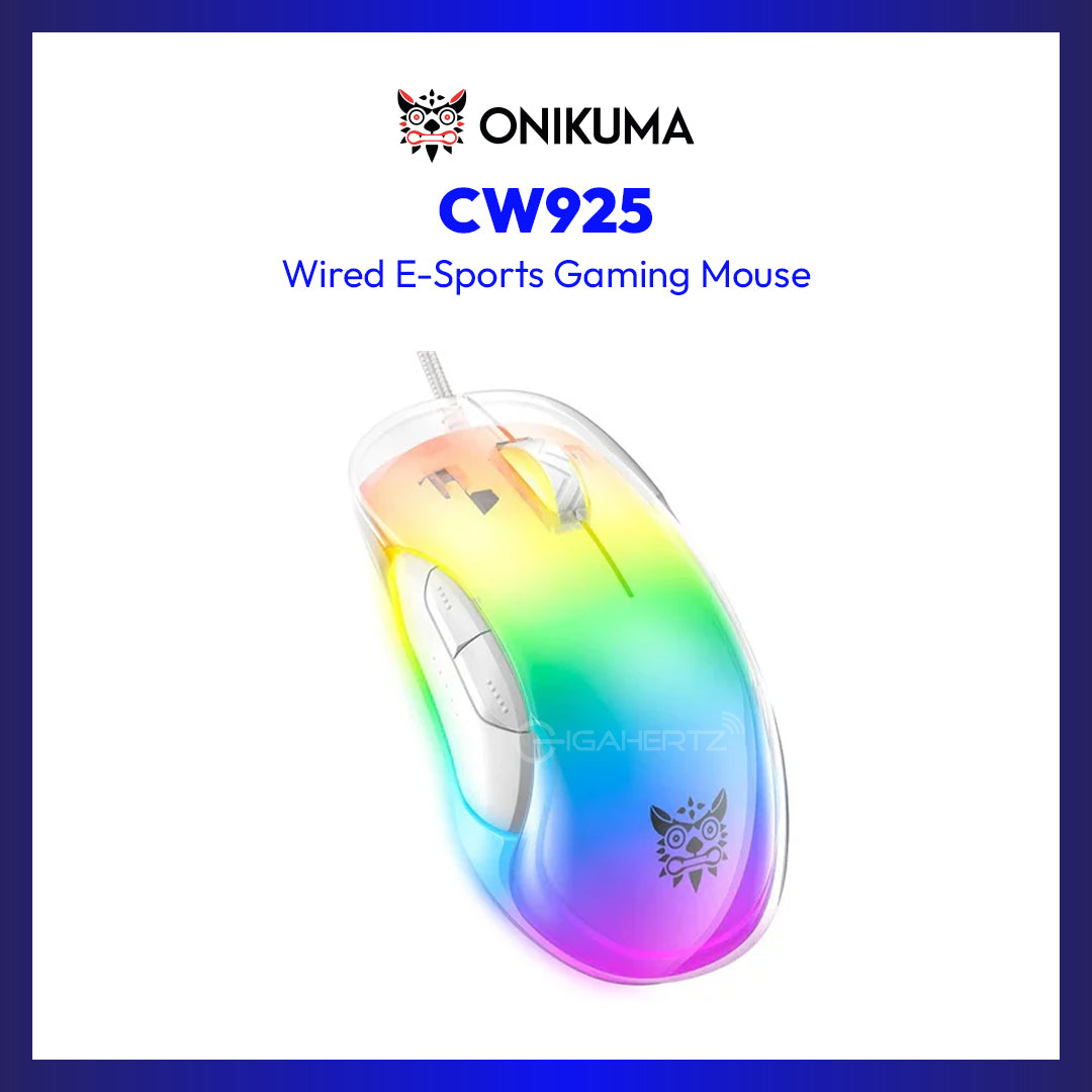 Onikuma CW925 RGB Wired eSports Gaming Mouse (White)