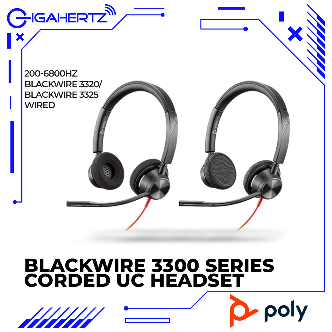 Poly Blackwire 3300 Series Corded UC Headset
