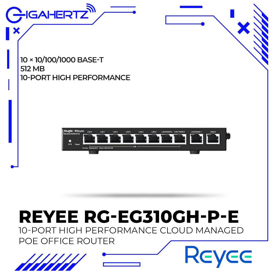 Reyee RG-EG310GH-P-E 10-Port High Performance Cloud Managed PoE Office Router