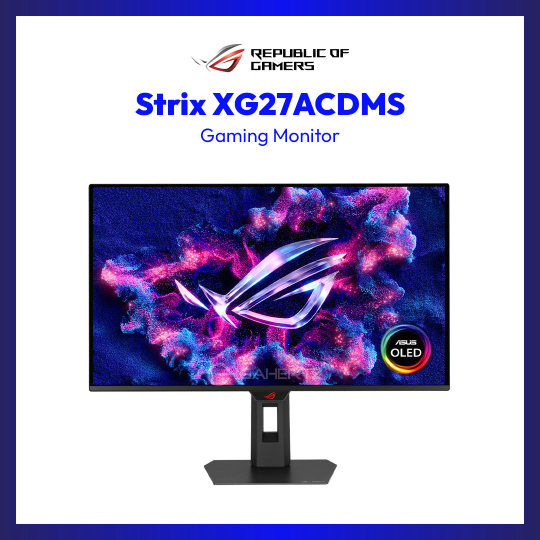 ROG Strix OLED XG27ACDMS gaming monitor - 27-inch (26.5-inch viewable) 1440p QD-OLED panel, 280 Hz, 0.03 ms, custom heatsink, Neo Proximity Sensor, ASUS OLED Care Pro, uniform brightness, G-SYNC® compatible, 99% DCI-P3, and DisplayWidget Center