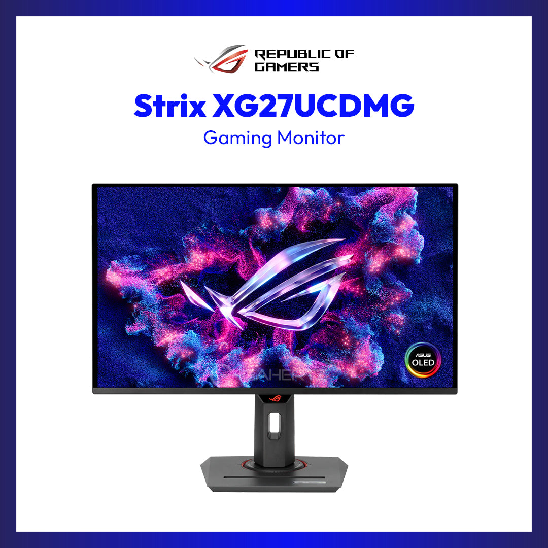 ROG Strix OLED XG27UCDMG Gaming Monitor - 27-inch (26.5-inch viewable) 4K Tandem QD-OLED panel, 240Hz, OLED Anti-Flicker 2.0, custom heatsink, OLED Care Pro, Neo Proximity Sensor, G-SYNC® compatible, VESA DisplayHDR™ 400 True Black, DisplayWidget Center