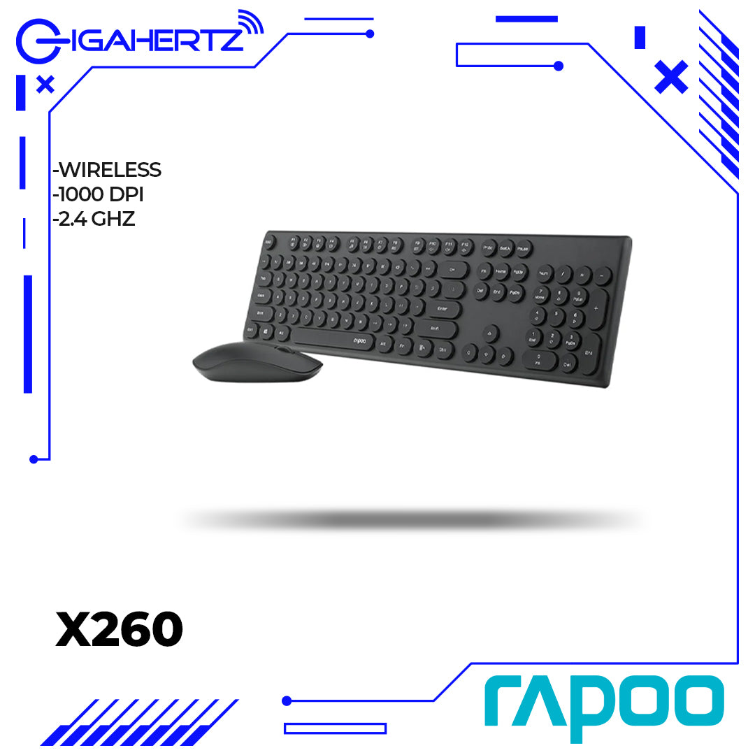 Rapoo X260 Wireless Optical Mouse and Keyboard