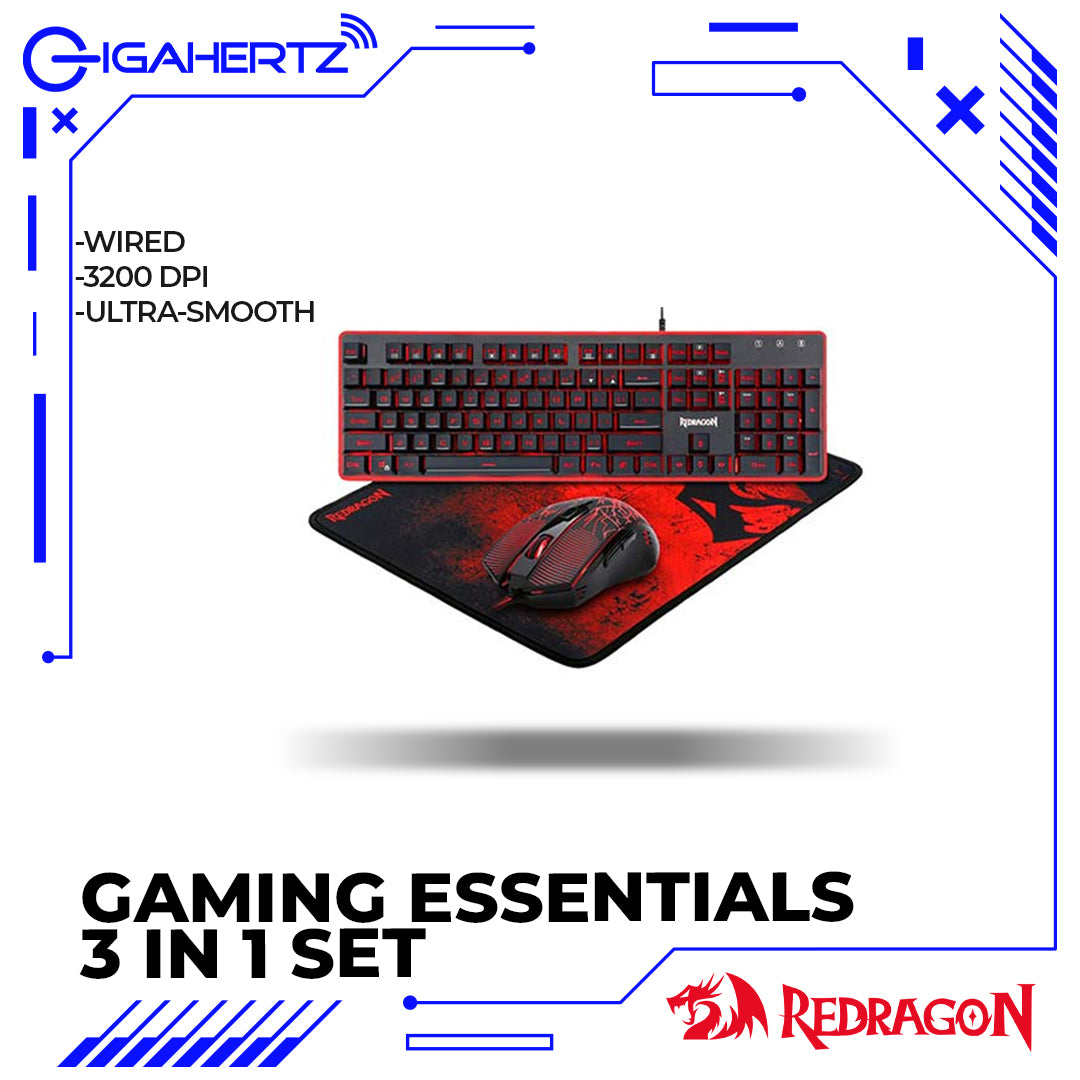 Redragon Gaming Essentials 3 In 1 Set (Keyboard/Mouse/Mousepad) (S107-1)
