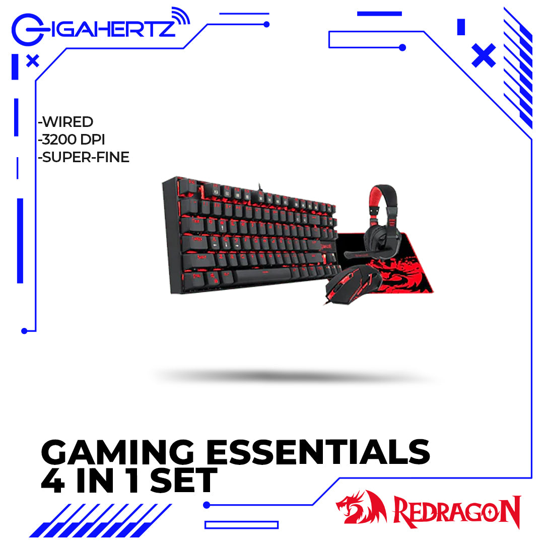 Redragon Gaming Essentials 4 in 1 Set (Keyboard/Mouse/Mousepad/Headset) (K552-BB)
