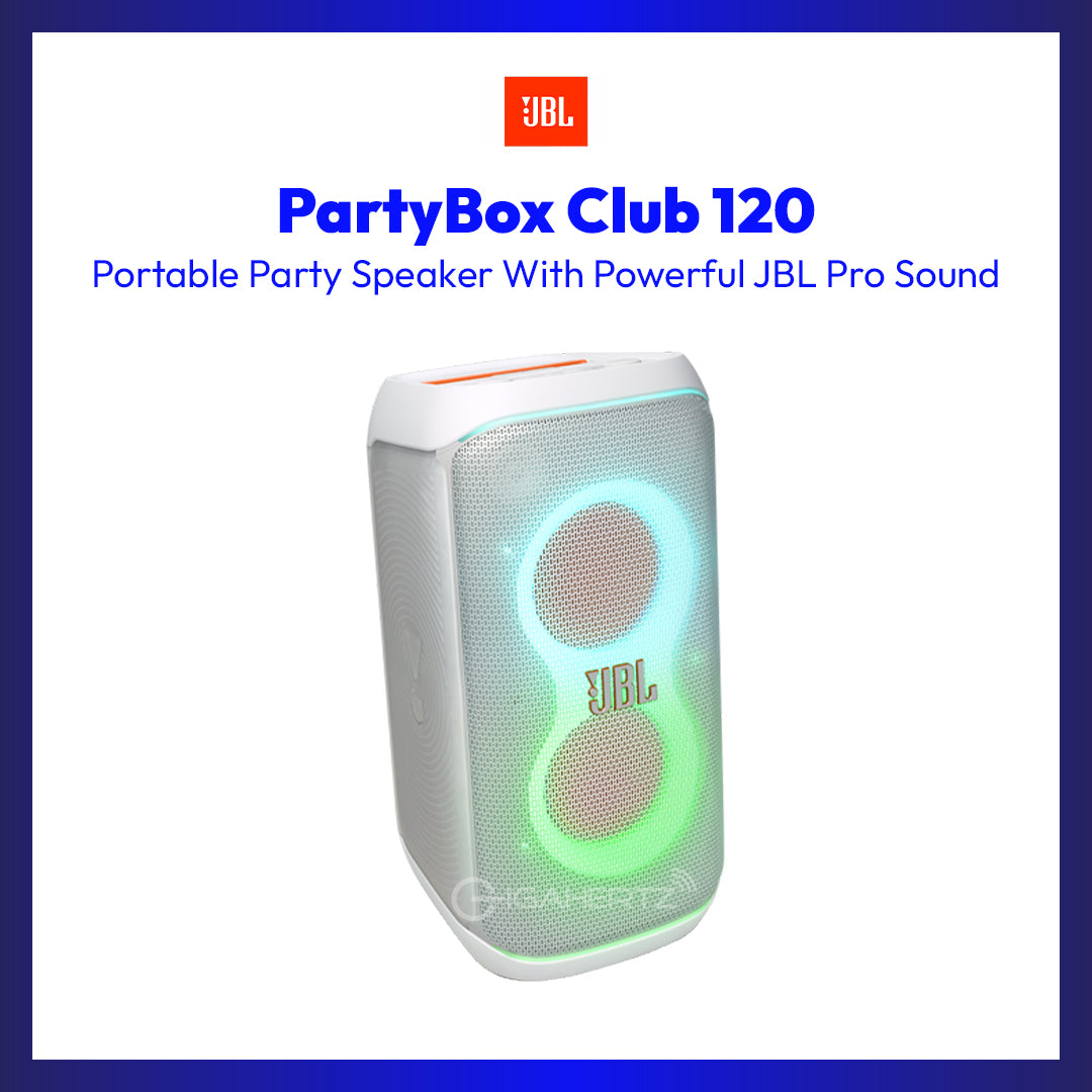 JBL Partybox Club 120 | 160W Output Power | Bluetooth 5.3 | 12 Hours Playtime | IPX4 Splashproof | Lightshow | White