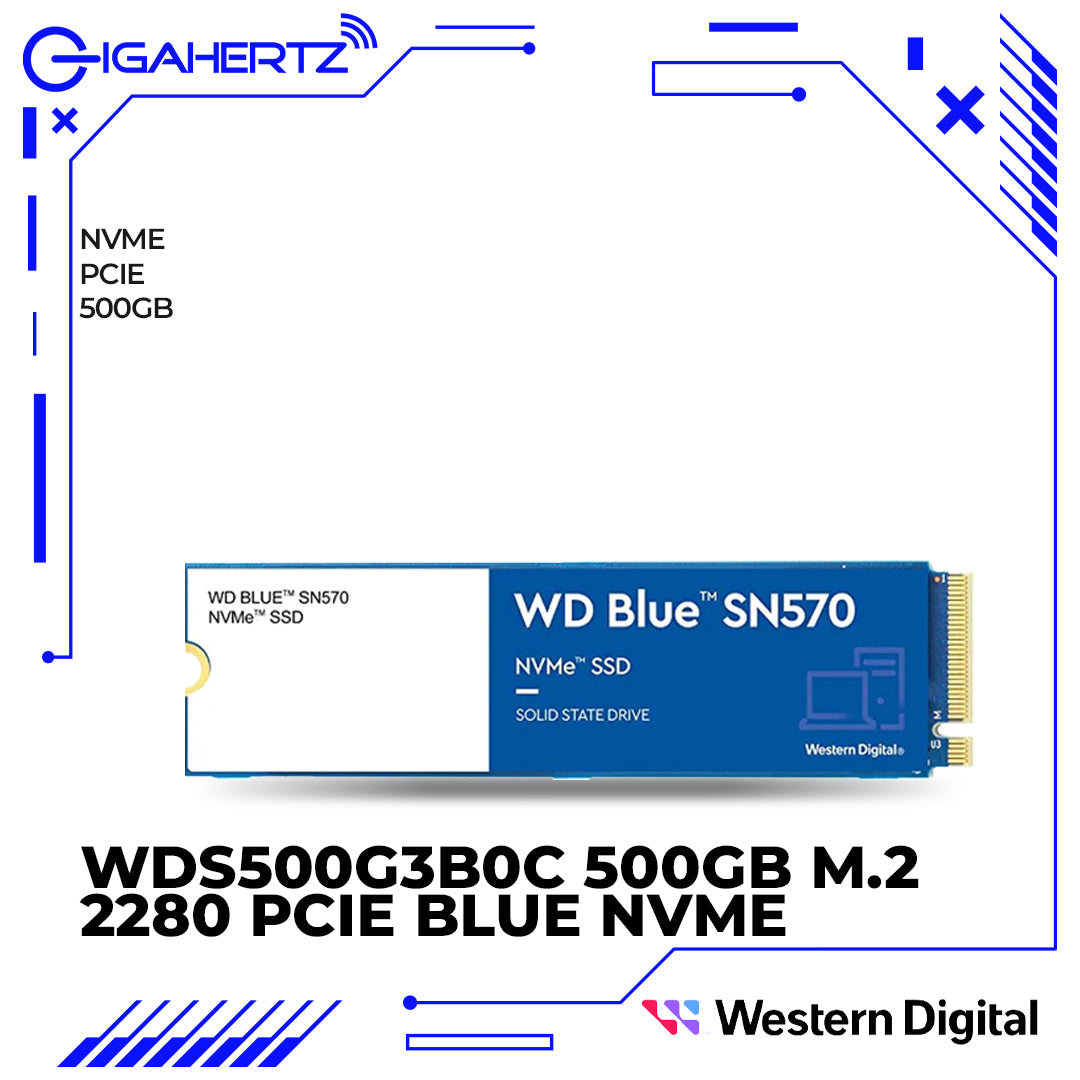 Western Digital WDS500G3B0C 500GB M.2 2280 PCIe BLUE NVME