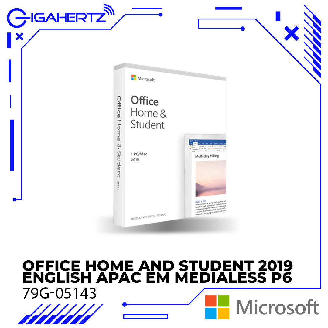 Microsoft 79G-05143 Office Home And Student 2019 English Apac EM Medialess P6