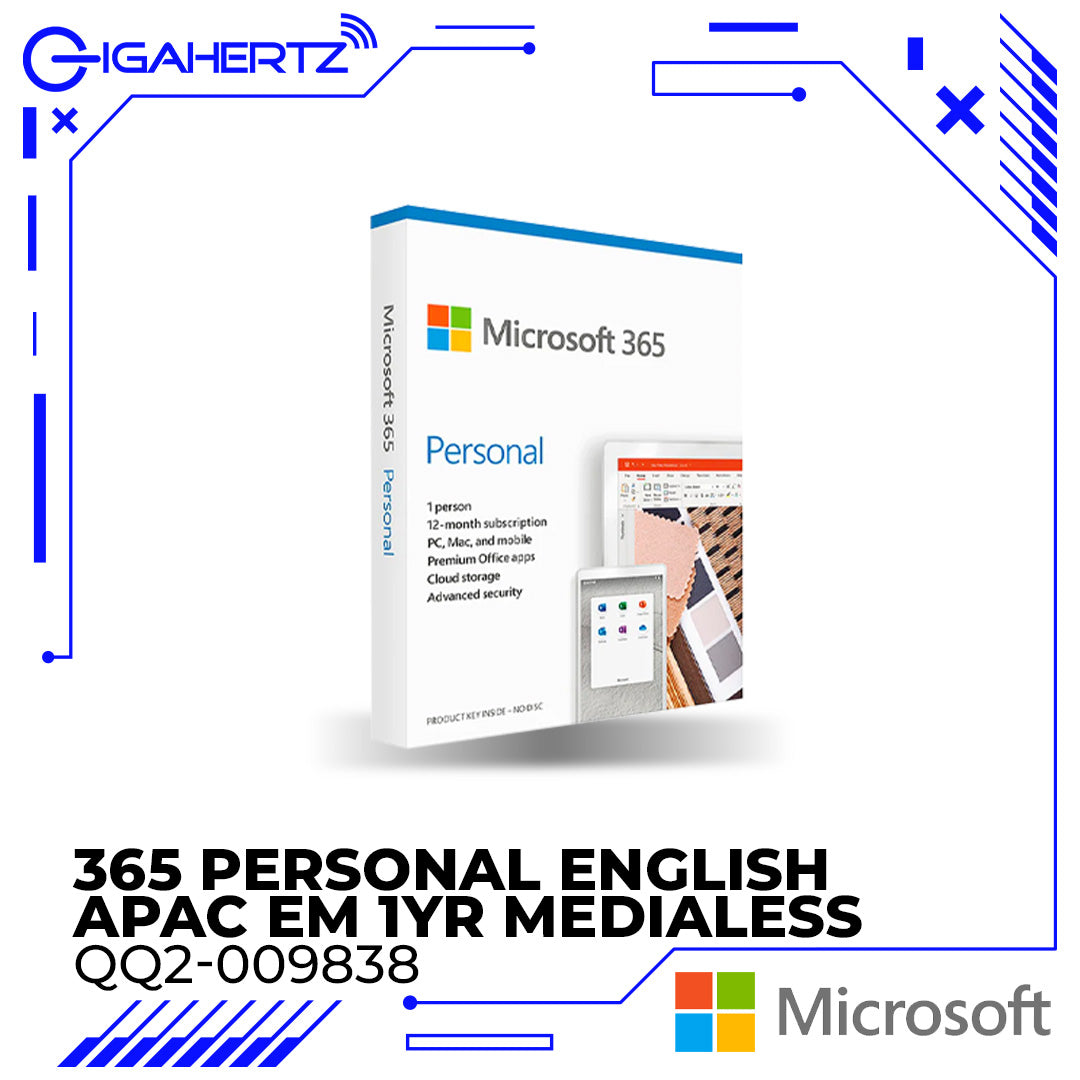 Microsoft Office 365 Personal English QQ2-00983 APAC EM 1Yr MediaLess