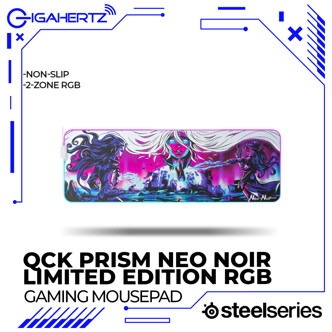 SteelSeries QCK Prism Neo Noir Limited Edition Cloth RGB Gaming Mousepad (PN63799)