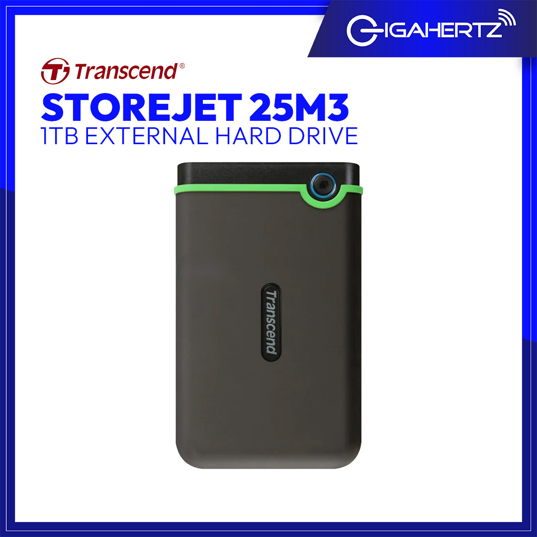 TRANSCEND 1TB StoreJet 25M3 External Hard Drive (Iron Gray)