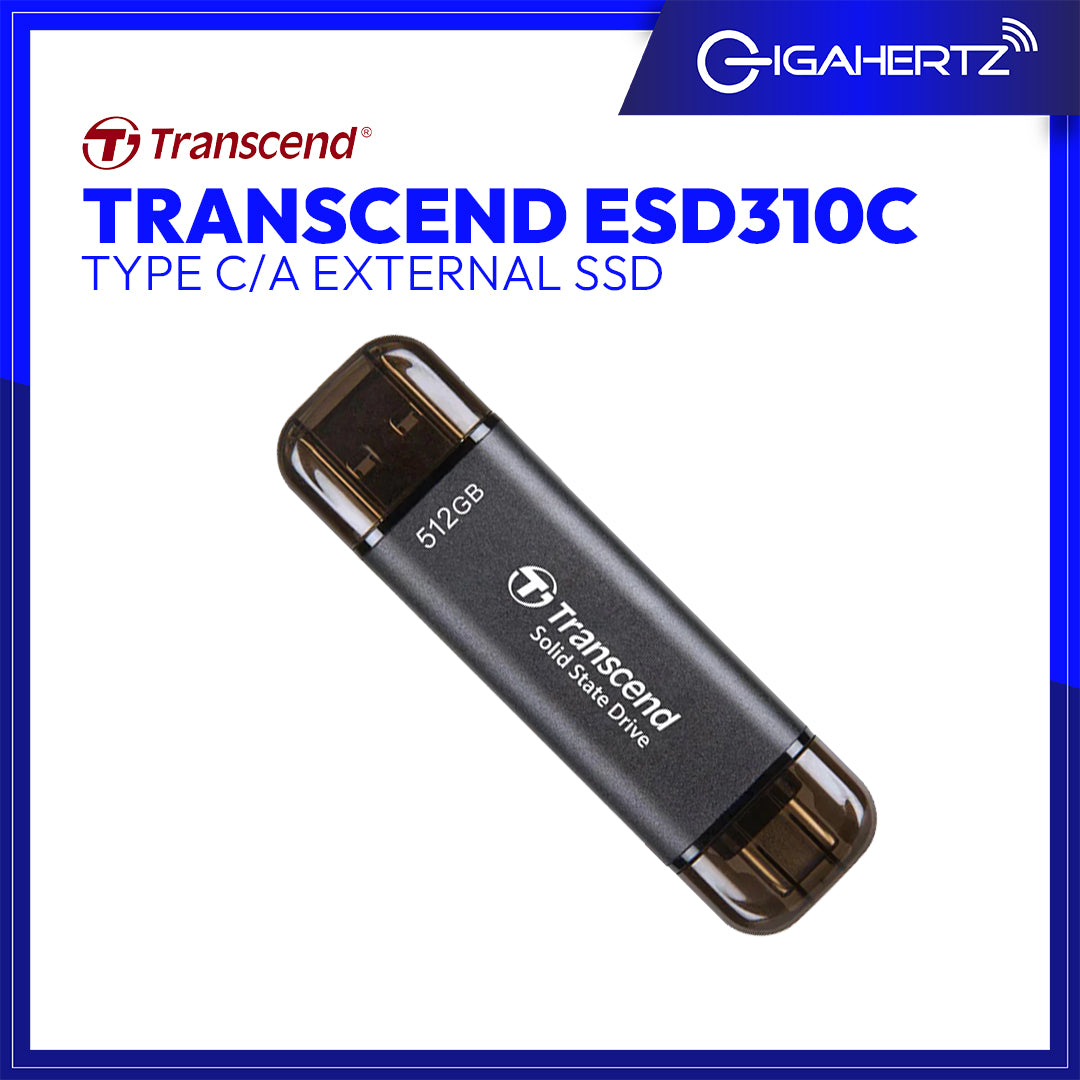 TRANSCEND 512GB ESD310C EXTERNAL SSD USB 10GBPS TYPE C/A TS512GESD310C