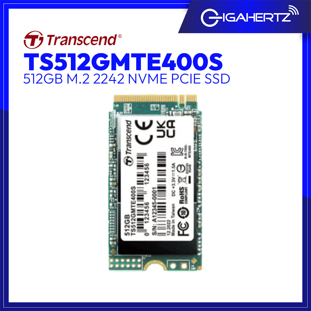 TRANSCEND 512GB M.2 2242 NVME PCIE SSD GEN3X4 3D TLC DRAM-LESS TS512GMTE400S