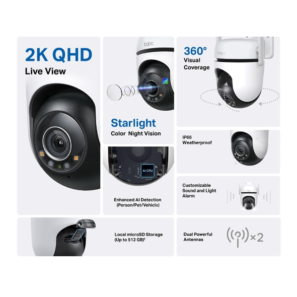 Tapo C520WS (EU) V2 Outdoor Pan/Tilt Security Wi-Fi Camera