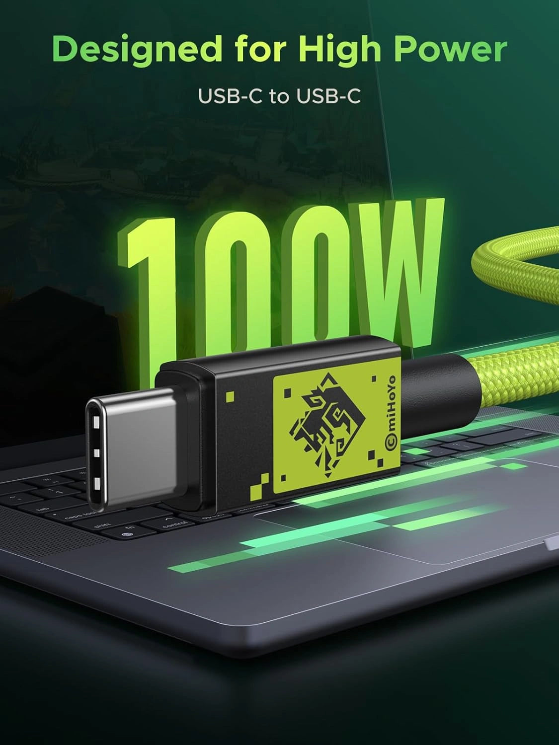 UGREEN 100W 1m USB-C to USB-C PD Fast Charging Cable (Genshin Impact Design) (45063GI)