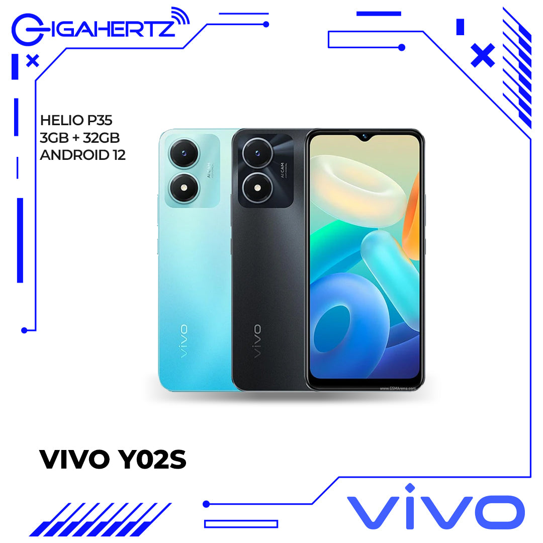 Vivo Y02S (3+32GB) Flourite Black, Vibrant Blue