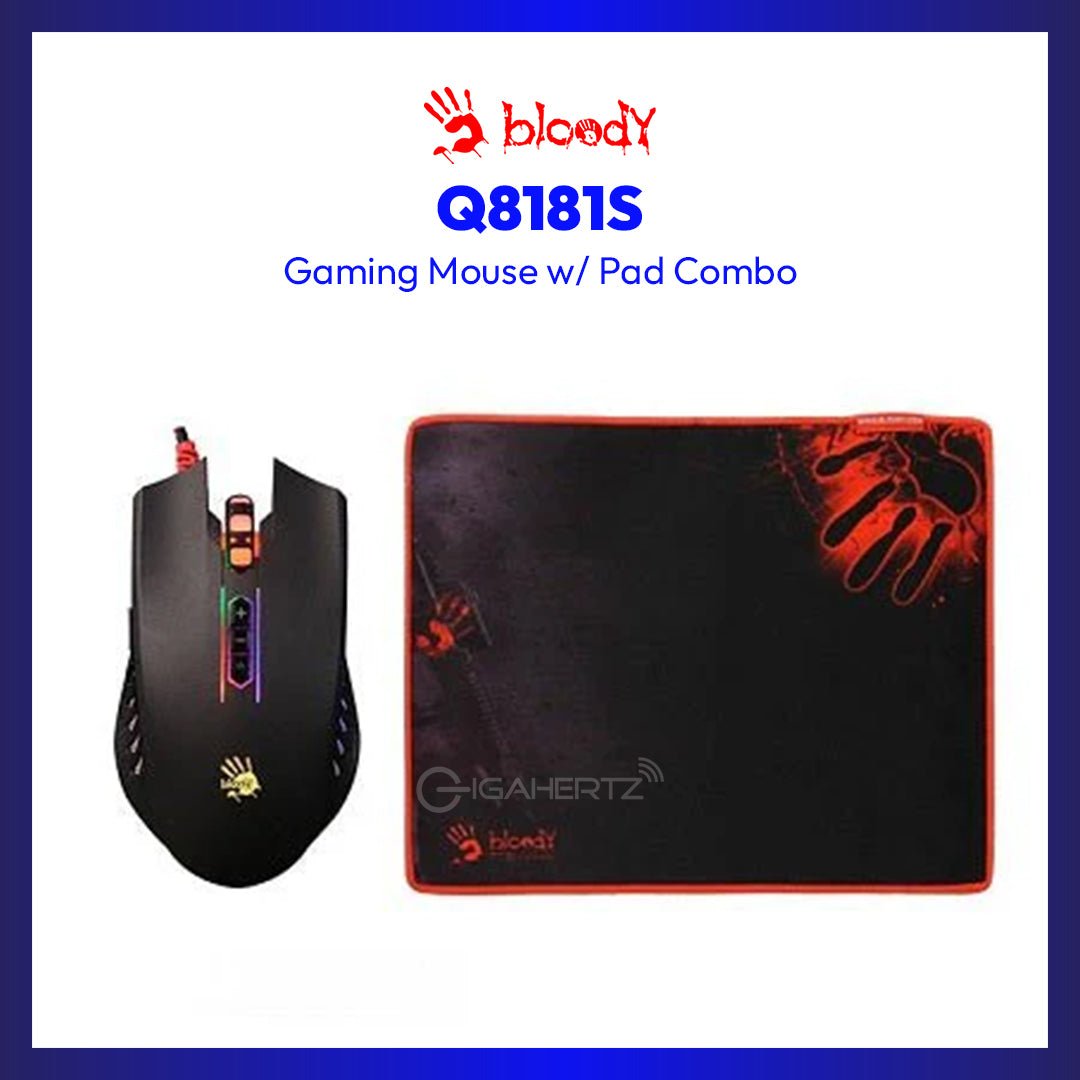 A4Tech Bloody Q8181S Gaming Mouse w/ Pad Combo | GigaHertz