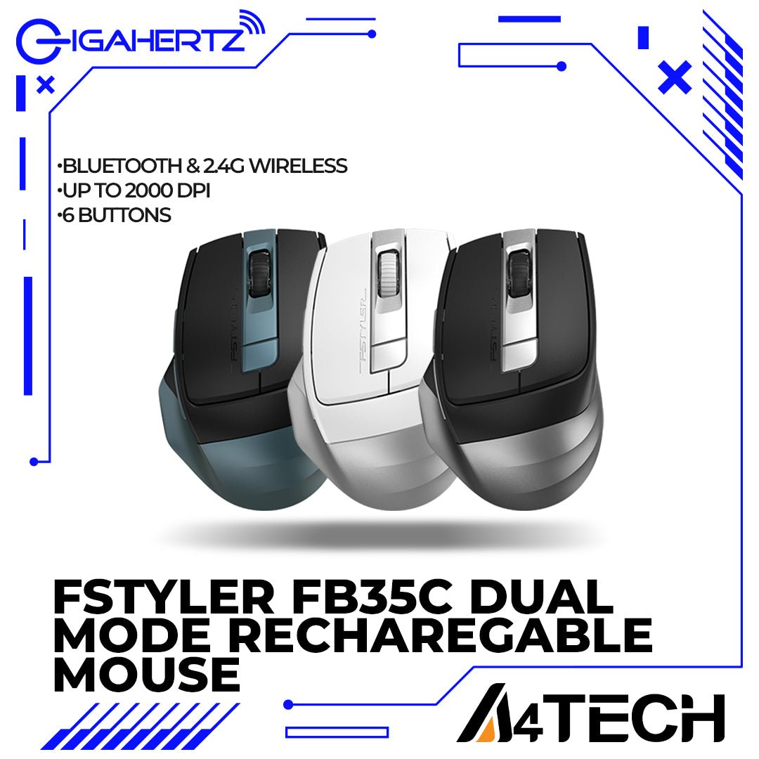 A4tech FB35C FStyler Dual Mode Recharegable Wireless Mouse | Gigahertz