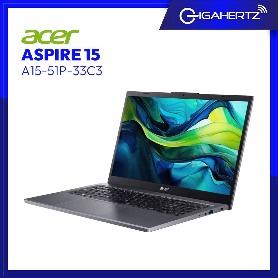 Acer Aspire 15 A15 - 51P - 33C3 Notebook | Intel Core 3 100U | Intel Shared Graphics | 8GB RAM | 512GB SSD | WIN 11 | Gigahertz