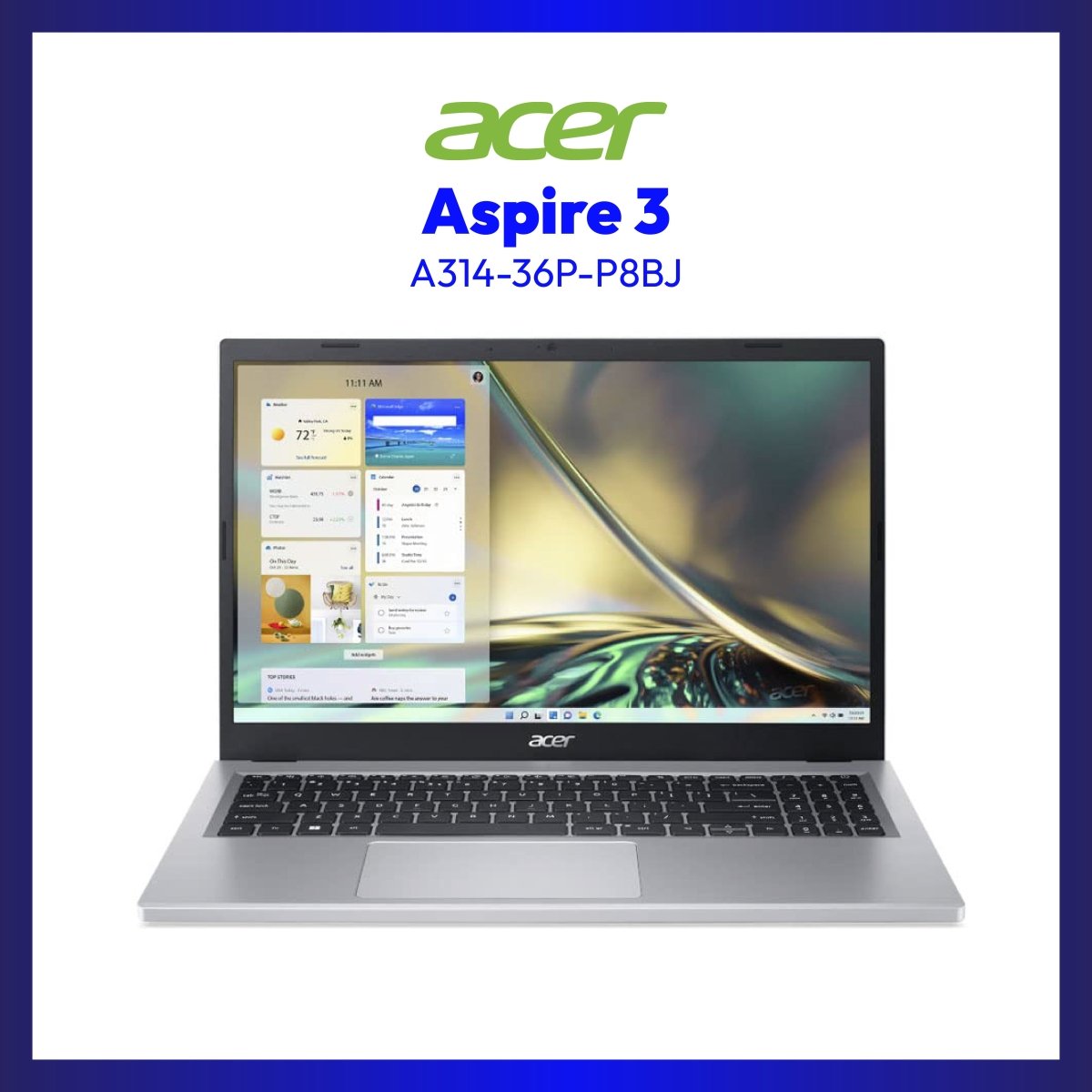 Acer Aspire 3 Intel A314-36P-P8BJ | 14" | Core N200 | UHD Graphics | 8GB RAM | 512GB SSD | WIN 11 | GigaHertz