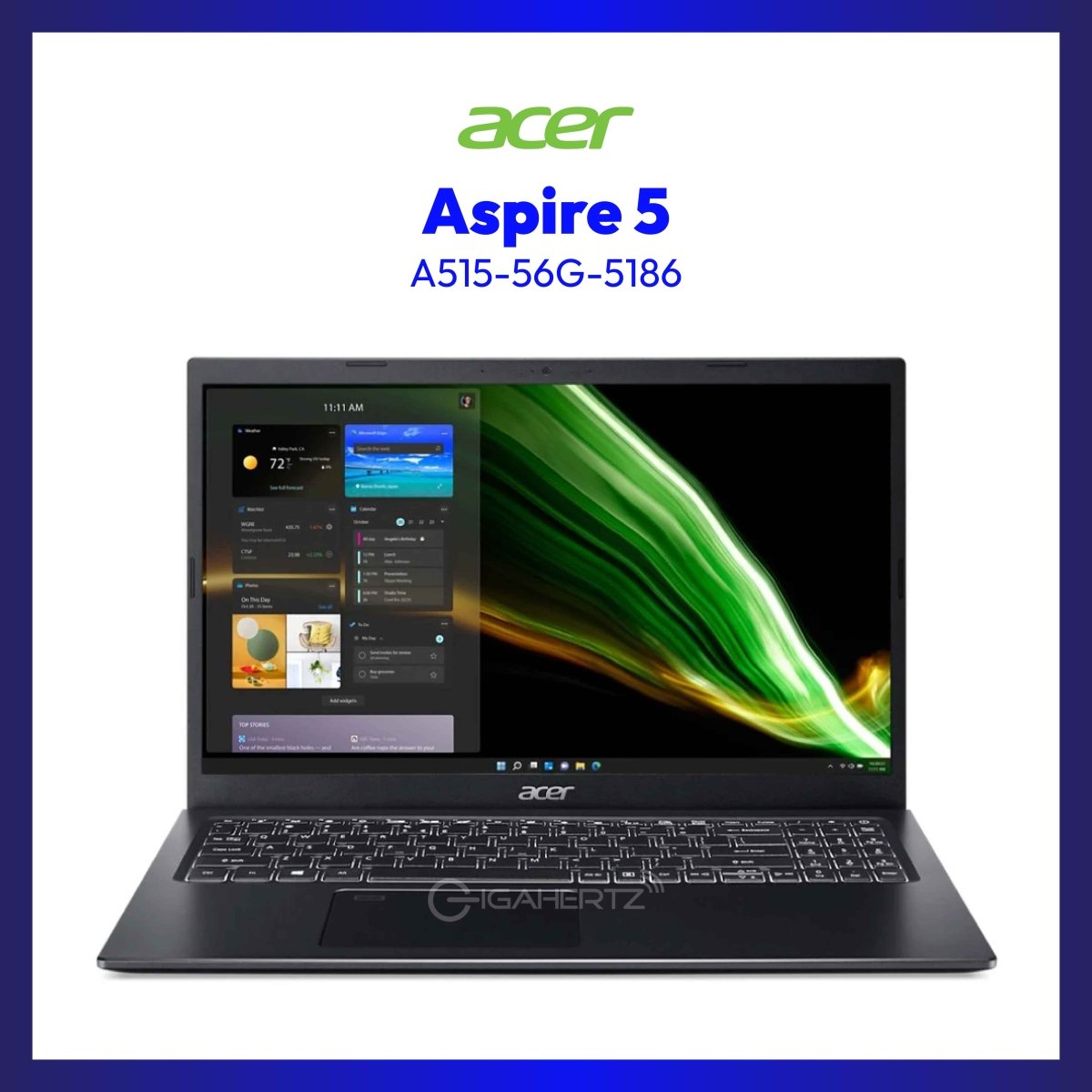 Acer Aspire 5 A515-56G-5186 Notebook | 15.6" | i5-1135G7 | GeForce MX350 | 8GB RAM | 512GB SSD | WIN 11 | GigaHertz