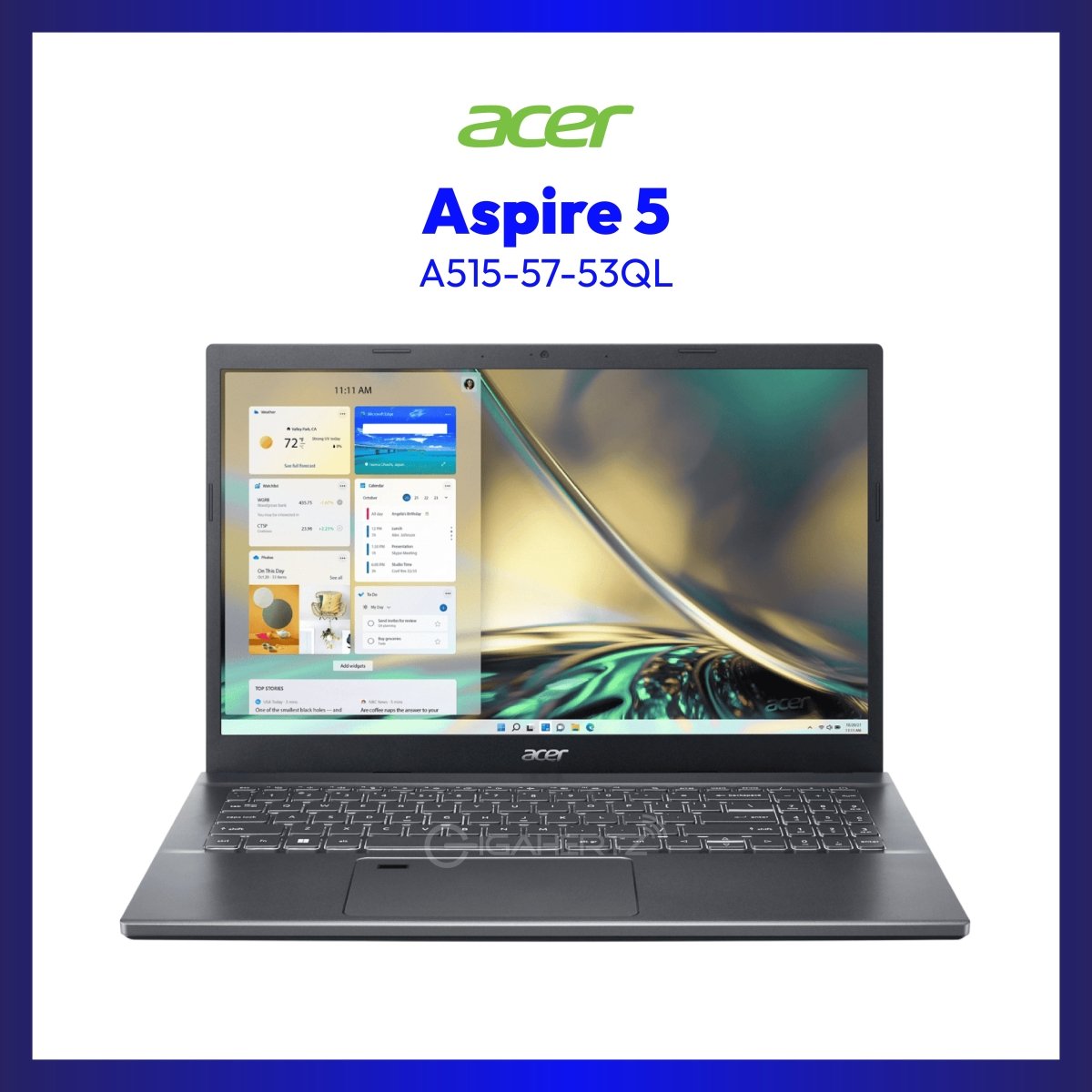 Acer Aspire 5 A515-57-53QL | 15.6" FHD | i5-1235U | Iris Xe Graphics | 8GB RAM | 512GB SSD | WIN 11 | GigaHertz